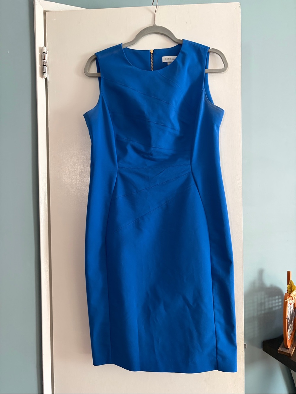 Calvin Klein Cobalt Blue Sleeveless Sheath Dress